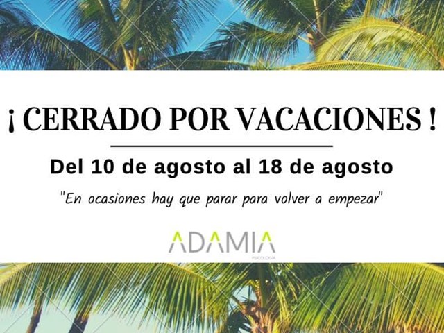 ¡ Cerrado por vacaciones !