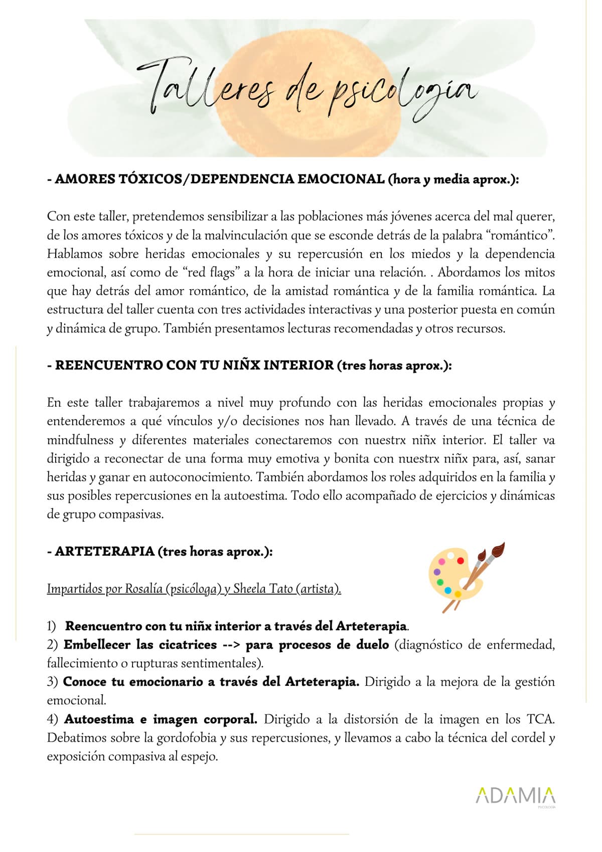 Talleres de psicología